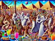 Archaeologists Discover Ancient Egyptian Party Scene Featuring Mummies Downing Psychedelic Cocktails at Raves